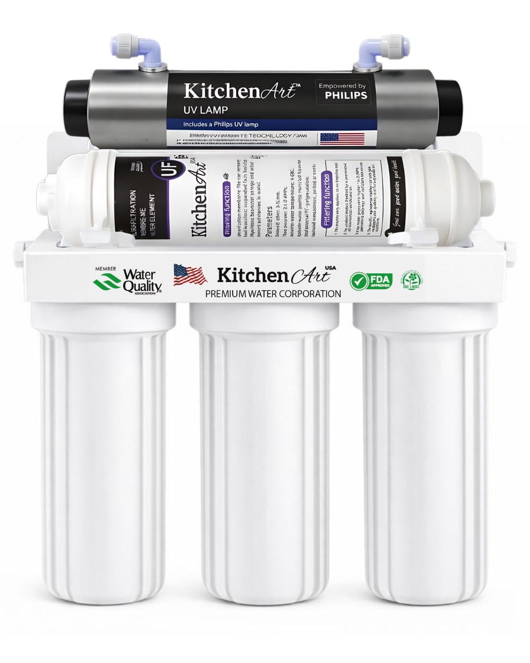 Purificador de agua PP + CTO + GAC - UF 2.5" + KIT UV
