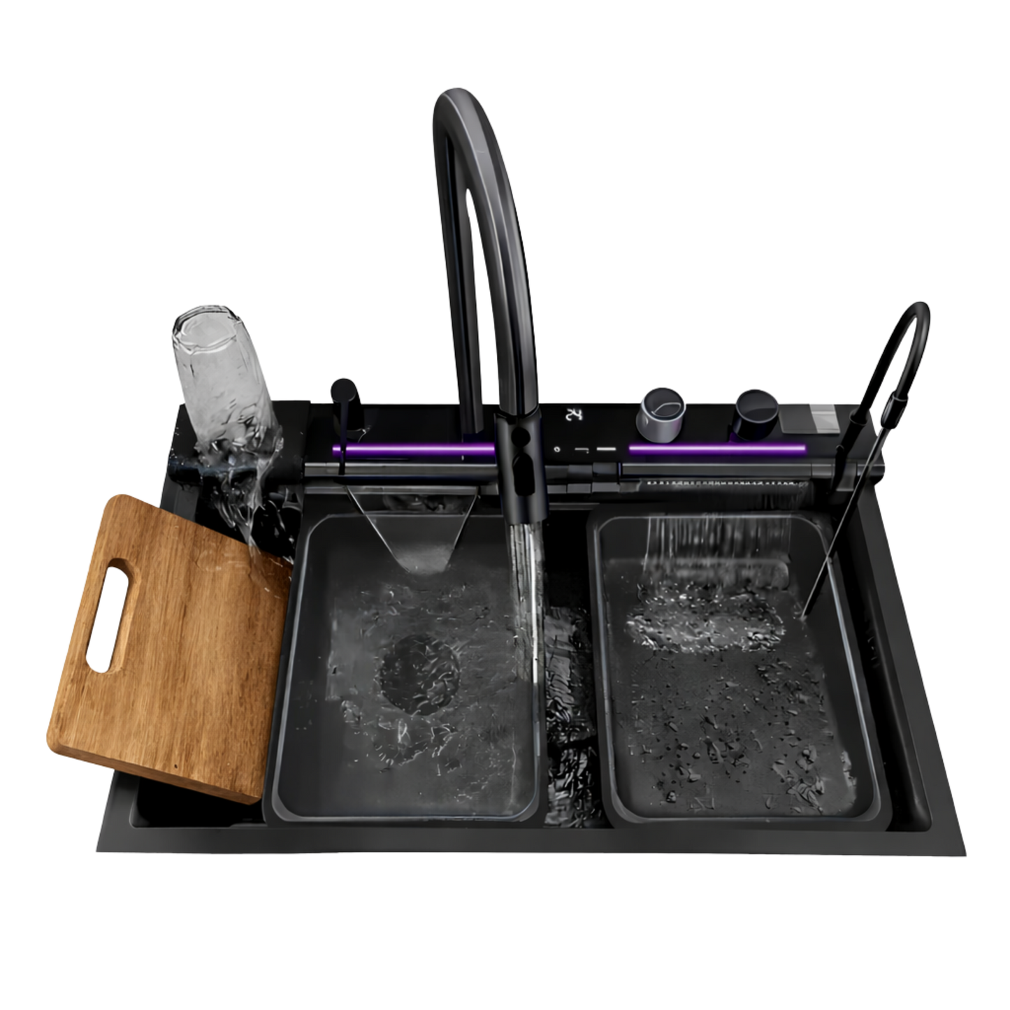 FREGADERO DOBLE CASCADA LED KITCHEN ART 75CM