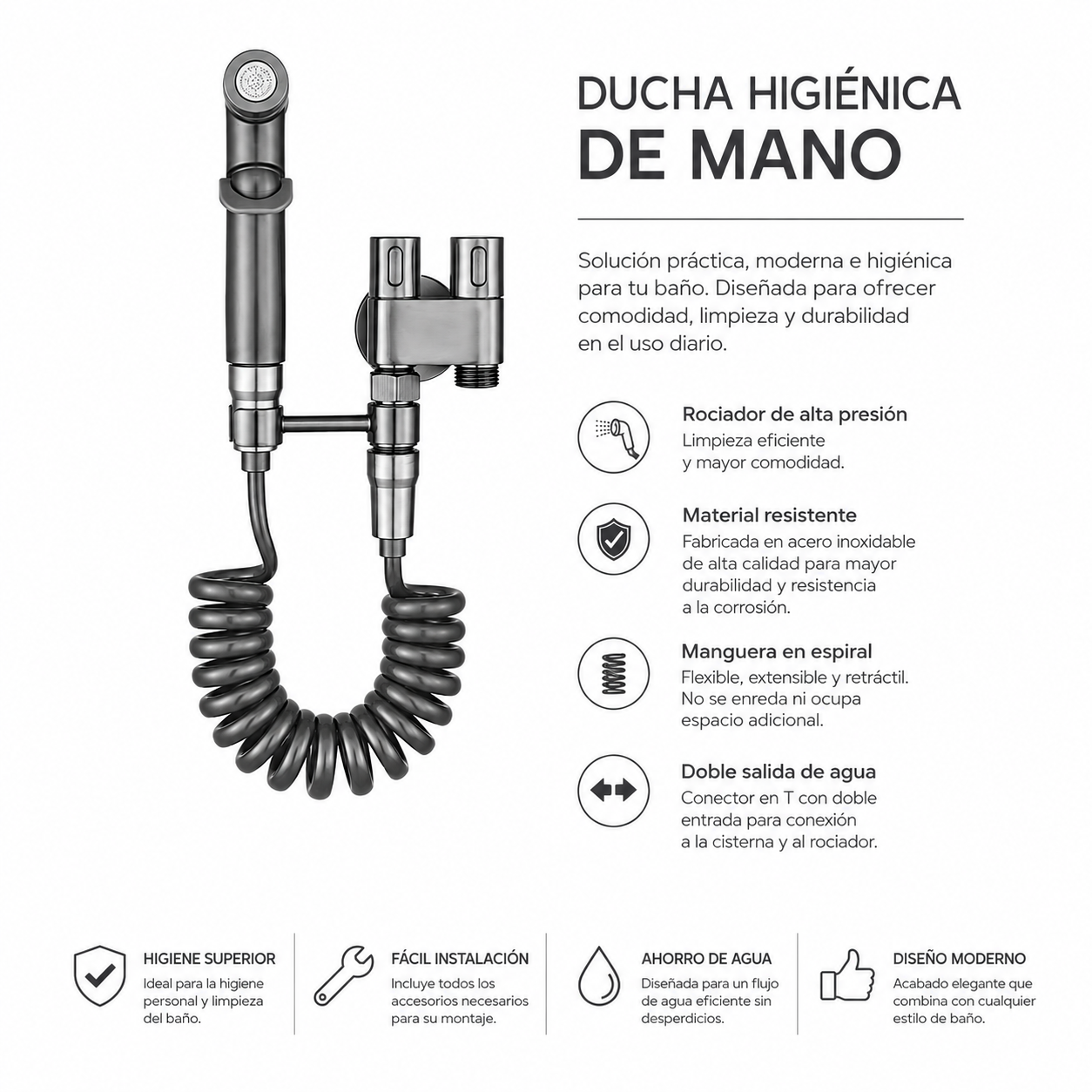 Llave de bidet color negro