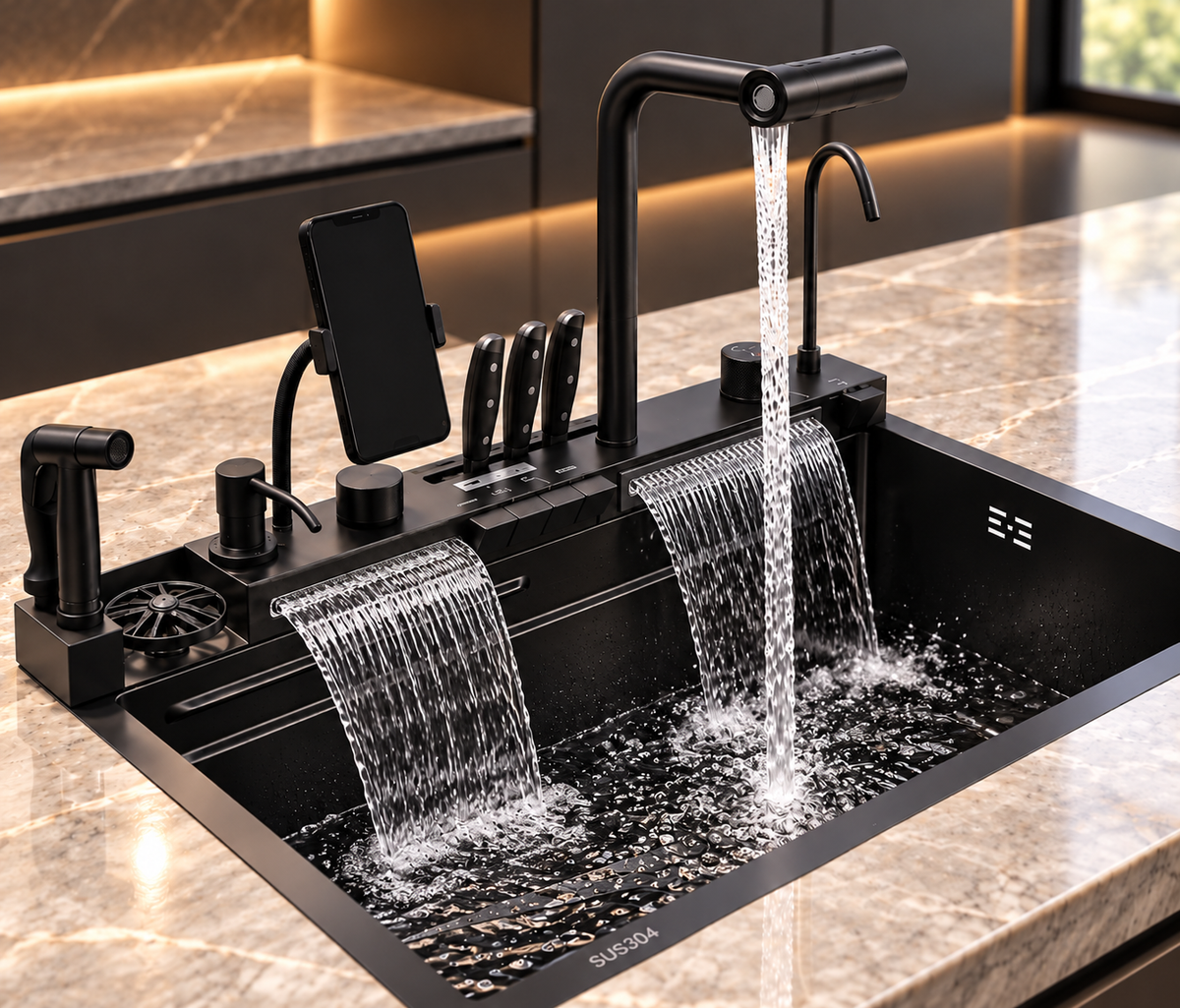 FREGADERO DOPHIN DOBLE CASCADA DELUXE