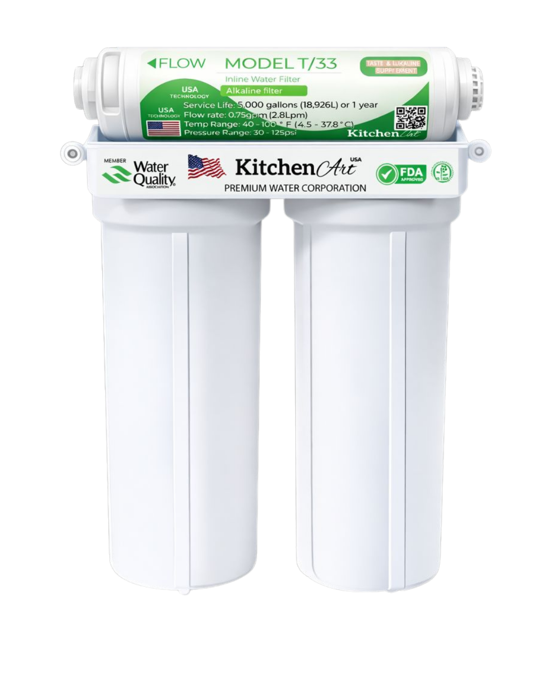 Purificador de agua PP + CTO - ALCALINO 2.5"