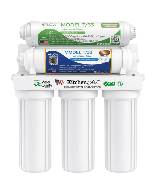 Purificador de agua PP + CTO + GAC - COCO 2.5" + ALCALINO 2.5"