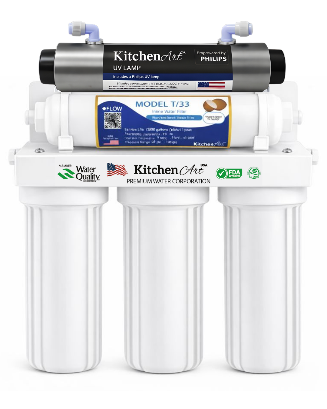 Purificador de agua PP + CTO + GAC - COCO 2.5" + KIT UV