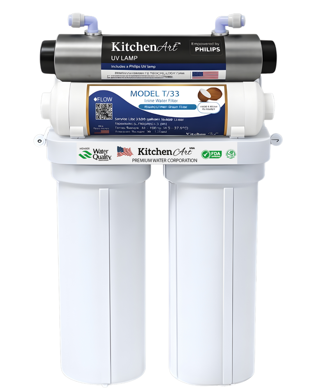 Purificador de agua PP + CTO - COCO 2.5" + KIT UV