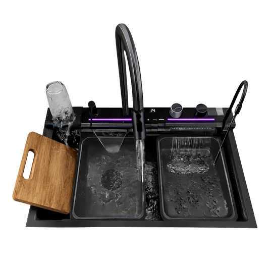 FREGADERO DOBLE CASCADA LED KITCHEN ART 75CM